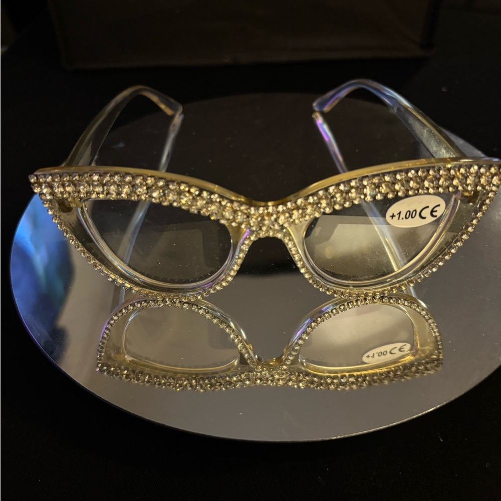 Rhinestone Reading Glasses +1.00 Bling Readers oversized glam-3 pair